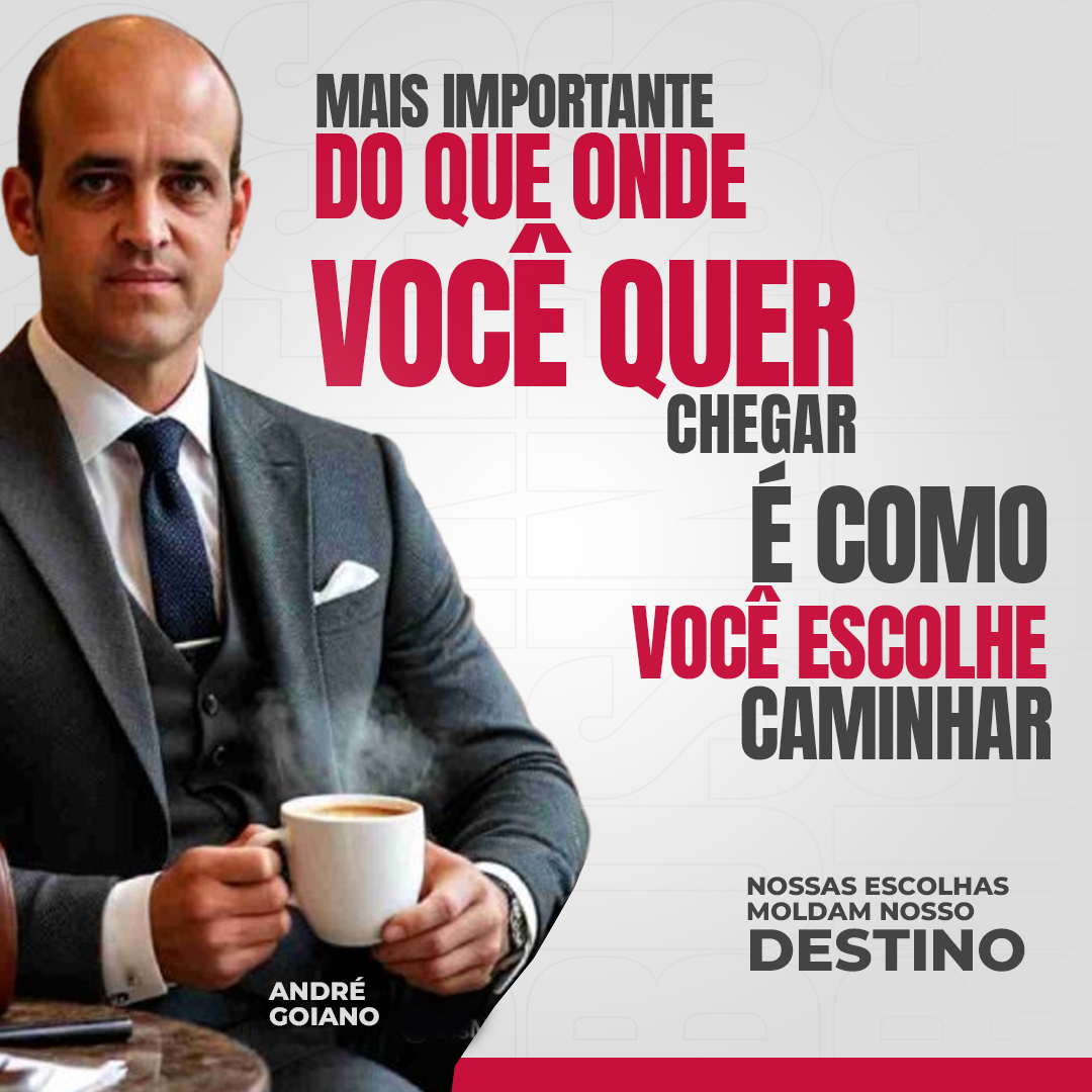 André Goiano de terno com mensagem sobre escolhas e destino